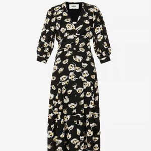 Ba&sh Ulia floral puff-sleeve midi dress